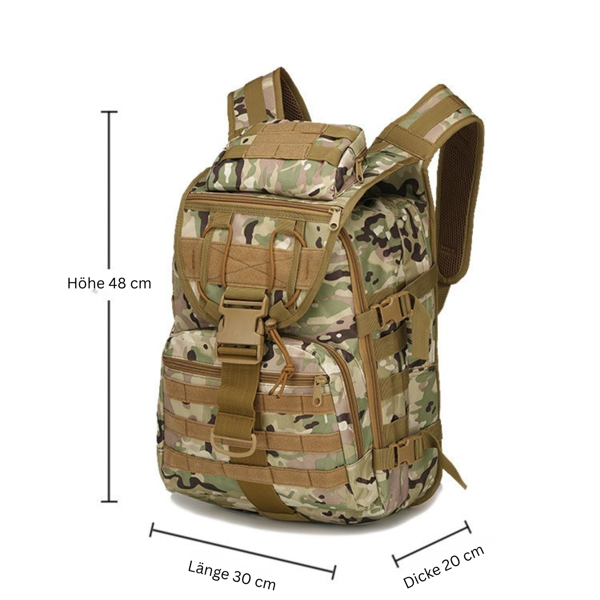 Taktischer Outdoor Rucksack 40L – Tarnung, robust & vielseitig
