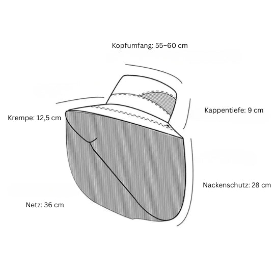 Faltbarer Mückenhut mit Netz – UV-Schutz, Insektenschutz, breite Krempe für Outdoor, Angeln & Camping