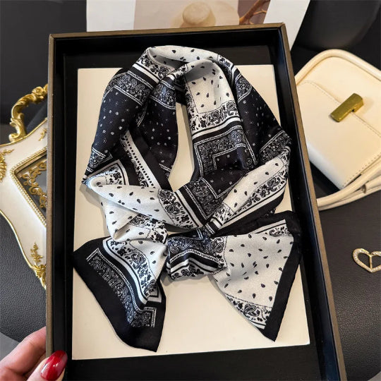 Elegantes Seidenschal-Band – Multifunktionales Accessoire für Haare, Handgelenk & Tasche