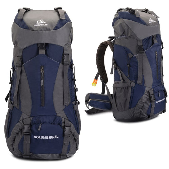 Outdoor Mountaineering Rucksack 55+5L für Damen und Herren aus robustem Oxford-Spinning Material.