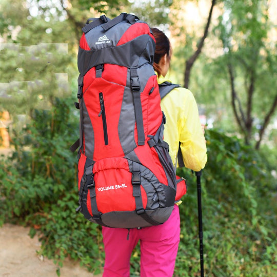 Outdoor Mountaineering Rucksack 55+5L für Damen und Herren aus robustem Oxford-Spinning Material.