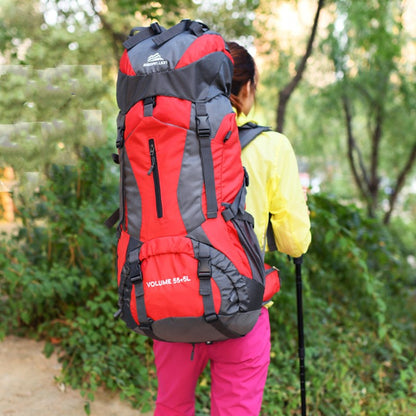 Outdoor Mountaineering Rucksack 55+5L für Damen und Herren aus robustem Oxford-Spinning Material.