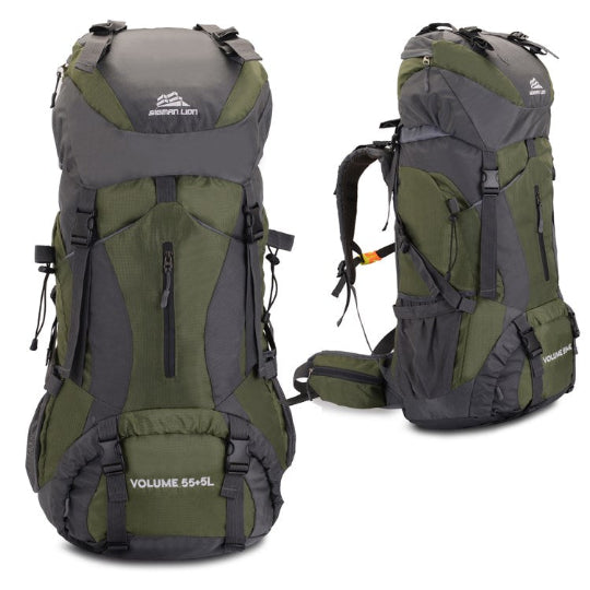 Outdoor Mountaineering Rucksack 55+5L für Damen und Herren aus robustem Oxford-Spinning Material.