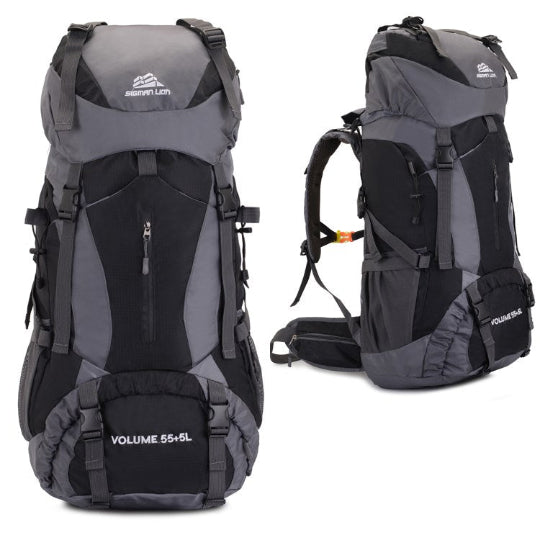 Outdoor Mountaineering Rucksack 55+5L für Damen und Herren aus robustem Oxford-Spinning Material.