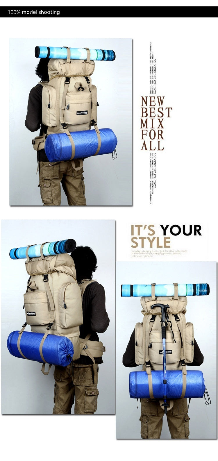 Outdoor Rucksack 85L – Extra robust, wasserdicht & belastbar