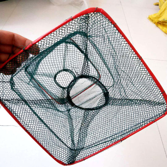 Faltbare Hummer- & Krebsfalle – 2-Eingang Fischfalle aus Nylon, platzsparend & ideal für Angeln