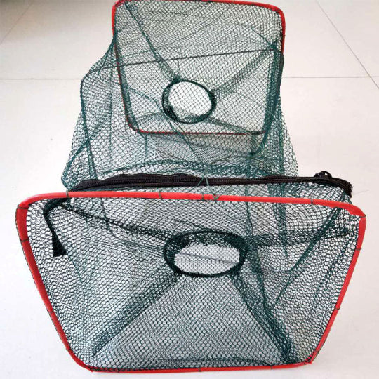 Faltbare Hummer- & Krebsfalle – 2-Eingang Fischfalle aus Nylon, platzsparend & ideal für Angeln