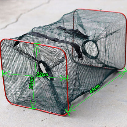 Faltbare Hummer- & Krebsfalle – 2-Eingang Fischfalle aus Nylon, platzsparend & ideal für Angeln