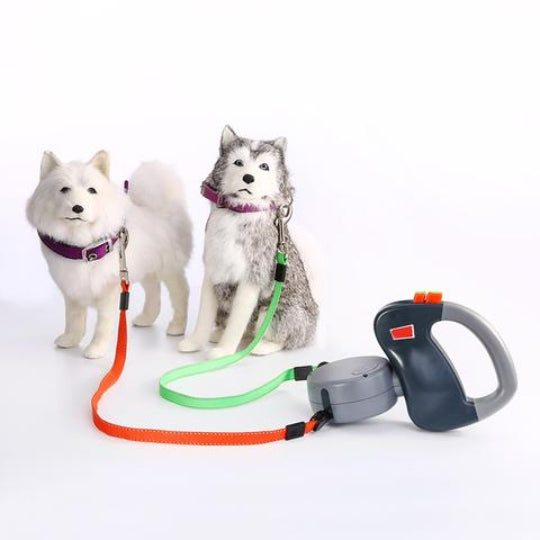 Doppel Rollleine für Hunde 3 m – Automatische Hundeleine für 2 Hunde, verhedderfrei & komfortabel