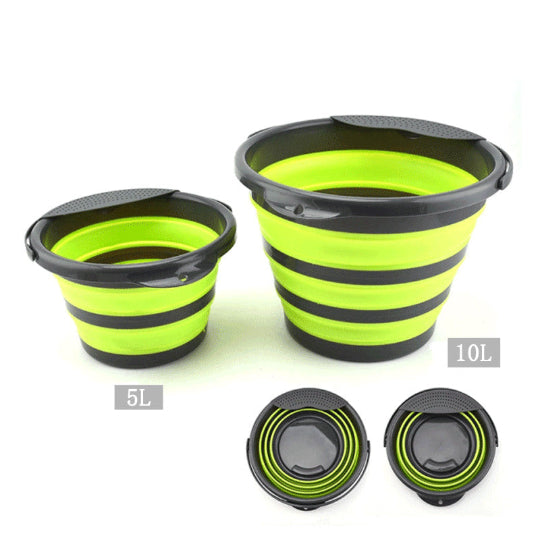 Faltbarer Silikon-Eimer – Multifunktionaler Outdoor Eimer 5L / 10L, platzsparend & robust für Camping & Haushalt