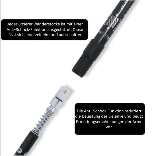 2er-Set Wanderstöcke – leicht, verstellbar & rutschfest (65–135 cm) – ideal für Wandern & Bergtouren
