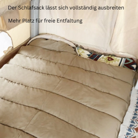 4-Jahreszeiten Camping Schlafsack – Dick gefüttert, wasserdicht & waschbar für Outdoor & Reisen