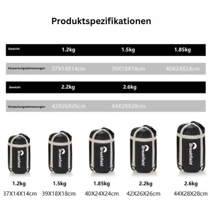 4-Jahreszeiten Camping Schlafsack – Dick gefüttert, wasserdicht & waschbar für Outdoor & Reisen