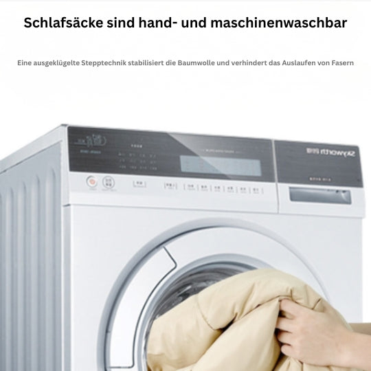 4-Jahreszeiten Camping Schlafsack – Dick gefüttert, wasserdicht & waschbar für Outdoor & Reisen