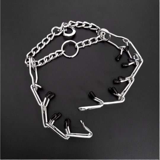 Trainingshalsband für Hunde mit Gummischutz – Verstellbares Metallhalsband