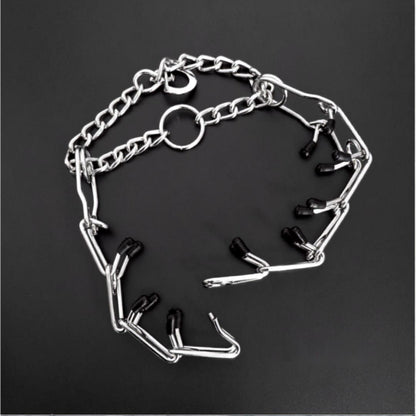 Trainingshalsband für Hunde mit Gummischutz – Verstellbares Metallhalsband