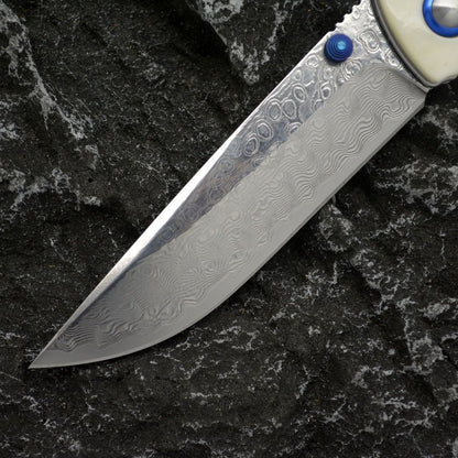 Damaszener Stahl Klappmesser – faltbar & tragbar