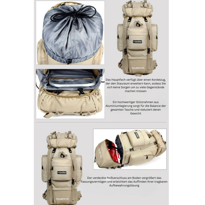 Outdoor Rucksack 85L – Extra robust, wasserdicht & belastbar