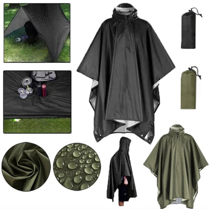 3-in-1 Regenponcho Outdoor – Wasserdicht, Multifunktional als Zelt, Plane & Regenschutz