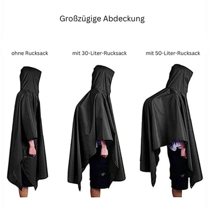 3-in-1 Regenponcho Outdoor – Wasserdicht, Multifunktional als Zelt, Plane & Regenschutz