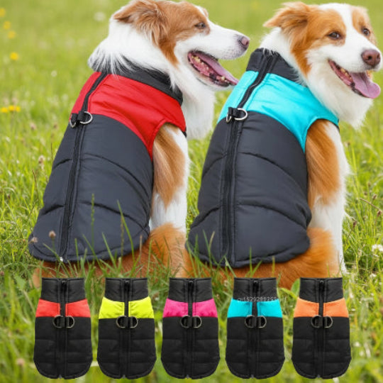 Wasserdichte & Warme Hunde-Winterjacke – Gepolsterte Zipper-Weste für Kleine bis Große Hunde