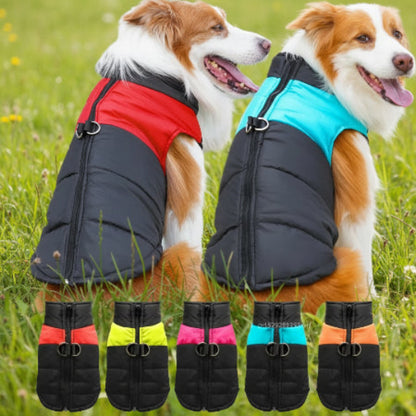 Wasserdichte & Warme Hunde-Winterjacke – Gepolsterte Zipper-Weste für Kleine bis Große Hunde