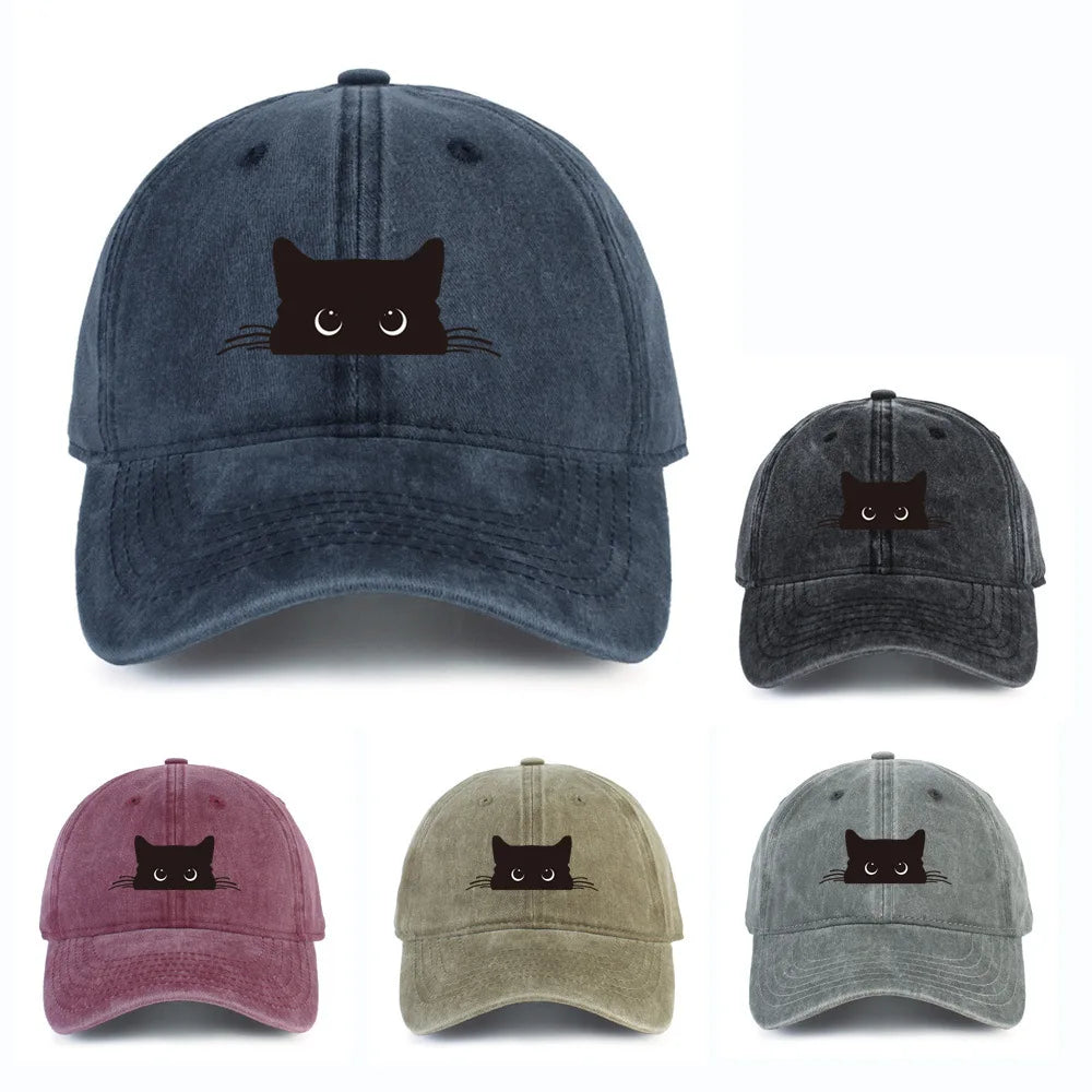 Baseball Cap mit Katzenmotiv – Verstellbar, Unisex, lässiger Sonnenschutz für Alltag & Outdoor