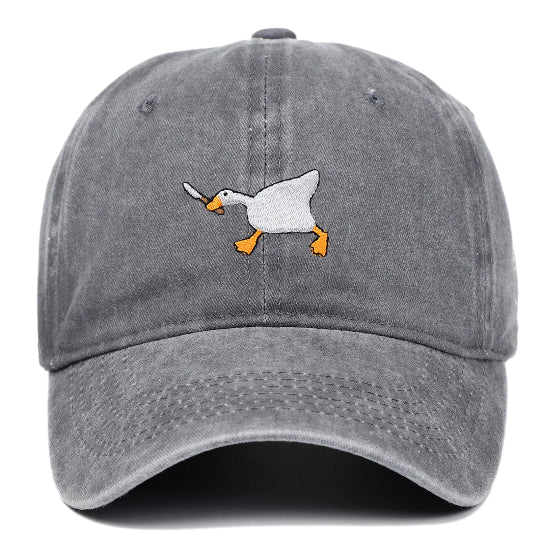 Retro Baseball-Cap mit Enten-Stickerei