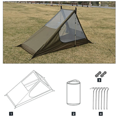 Ultraleichtes 1-Personen Mesh Zelt – Atmungsaktiv, Moskitosicher & Schnellaufbau – Kompaktes Trekkingzelt für Camping & Backpacking