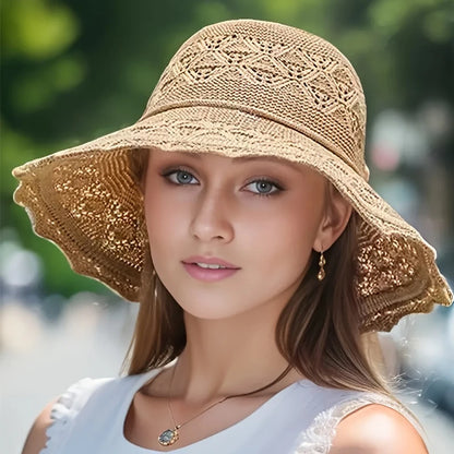 Damen Strohhut Sommer – Atmungsaktiv, UV-Schutz, leichter Strand- & Sonnenhut