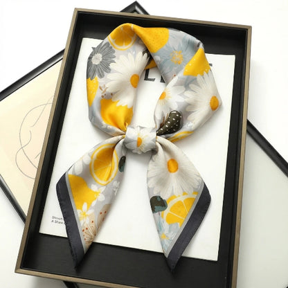 Elegantes 70×70 cm Seidenschal-Tuch – Multifunktionales Accessoire für Haare, Tasche & Hals