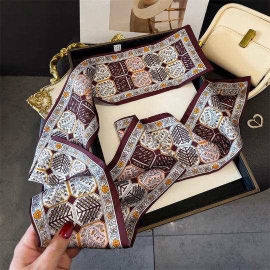 Elegantes Seidenschal-Band – Multifunktionales Accessoire für Haare, Handgelenk & Tasche