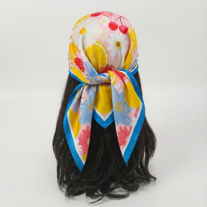 Elegantes 70×70 cm Seidenschal-Tuch – Multifunktionales Accessoire für Haare, Tasche & Hals