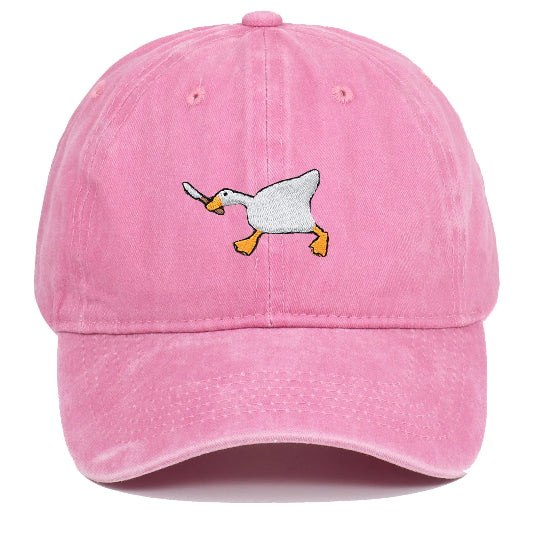 Retro Baseball-Cap mit Enten-Stickerei