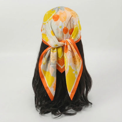 Elegantes 70×70 cm Seidenschal-Tuch – Multifunktionales Accessoire für Haare, Tasche & Hals