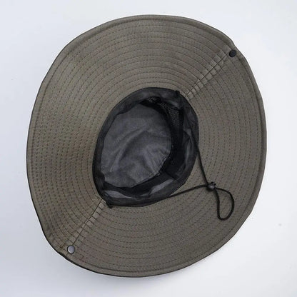 Großer Sonnenhut mit Mesh – UV-Schutz, atmungsaktiv, breite Krempe für Outdoor, Angeln & Strand