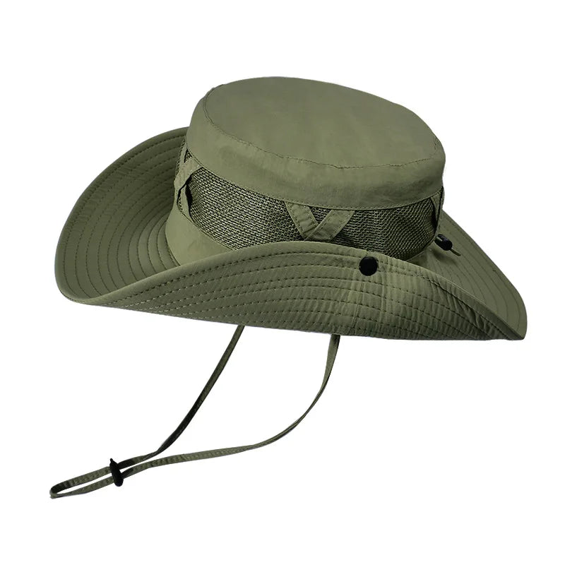 Sonnenhut mit breiter Krempe – Atmungsaktiv, UV-Schutz für Outdoor, Angeln & Wandern