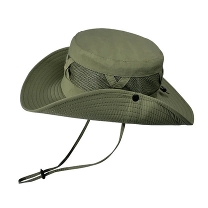 Sonnenhut mit breiter Krempe – Atmungsaktiv, UV-Schutz für Outdoor, Angeln & Wandern