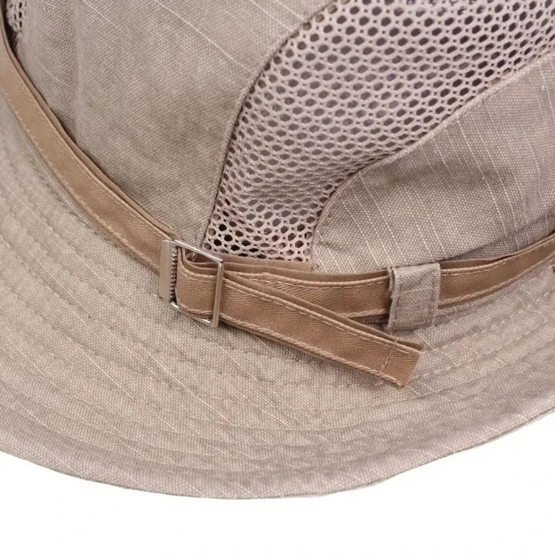 Atmungsaktiver Fischerhut mit Mesh – UV-Schutz, verstellbar für Outdoor, Angeln & Strand