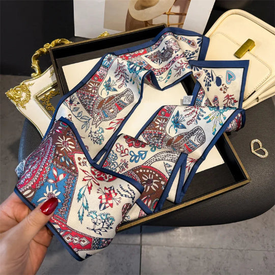 Elegantes Seidenschal-Band – Multifunktionales Accessoire für Haare, Handgelenk & Tasche