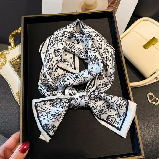 Elegantes Seidenschal-Band – Multifunktionales Accessoire für Haare, Handgelenk & Tasche