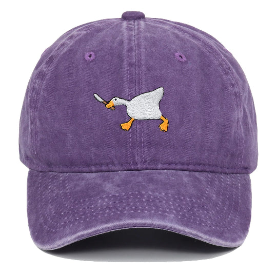 Retro Baseball-Cap mit Enten-Stickerei