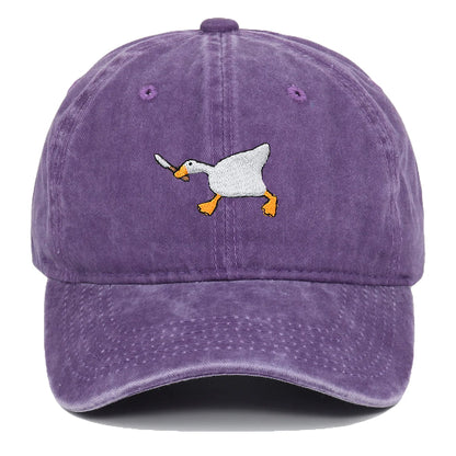 Retro Baseball-Cap mit Enten-Stickerei