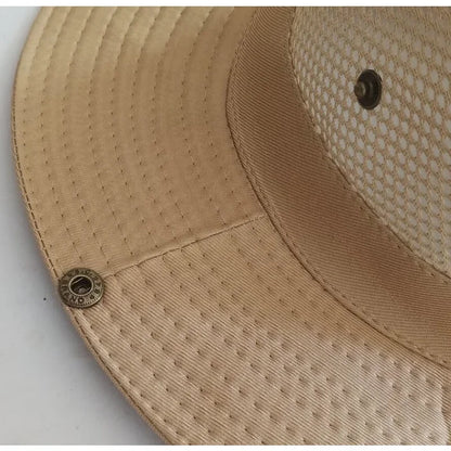 Mesh Fischerhut Sommer – Atmungsaktiv, UV-Schutz, breite Krempe für Outdoor & Angeln