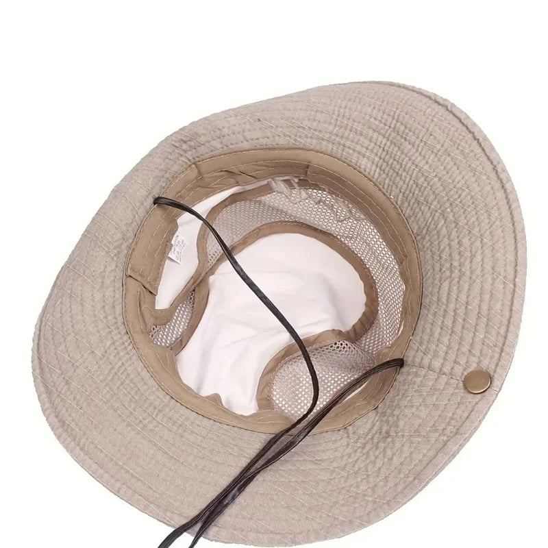 Atmungsaktiver Fischerhut mit Mesh – UV-Schutz, verstellbar für Outdoor, Angeln & Strand