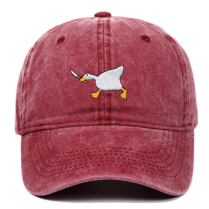 Retro Baseball-Cap mit Enten-Stickerei