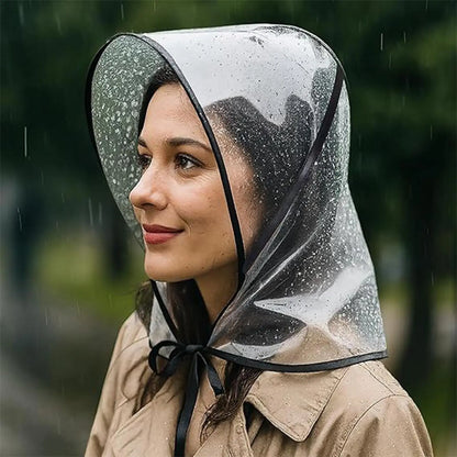 Transparenter Regenhut mit breiter Krempe – Wiederverwendbar, Wasserdicht & Windfest – Leichter Outdoor Schutz für Reisen, Garten & Alltag
