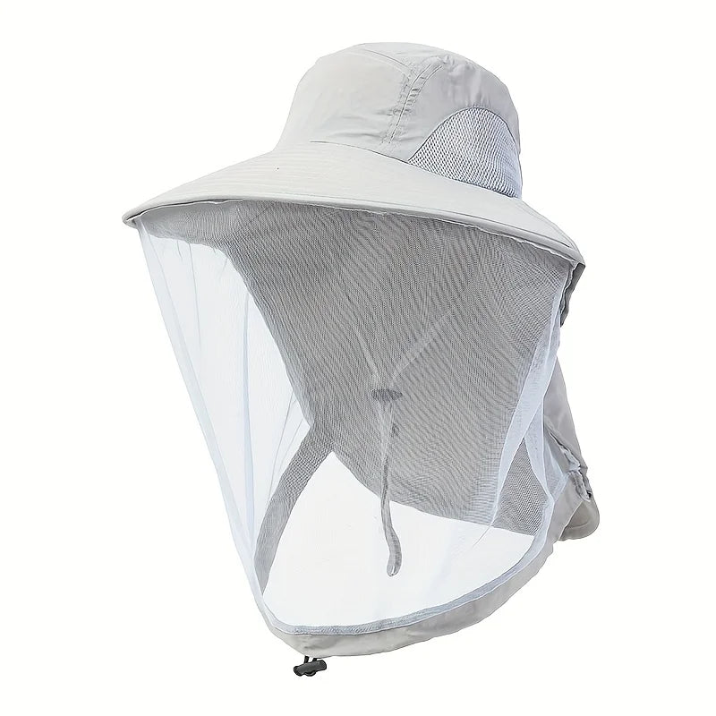 UV Schutz Hut mit Gesichtsschutz – Atmungsaktiv, Insektenschutz, breite Krempe für Outdoor, Angeln & Wandern