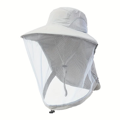 UV Schutz Hut mit Gesichtsschutz – Atmungsaktiv, Insektenschutz, breite Krempe für Outdoor, Angeln & Wandern
