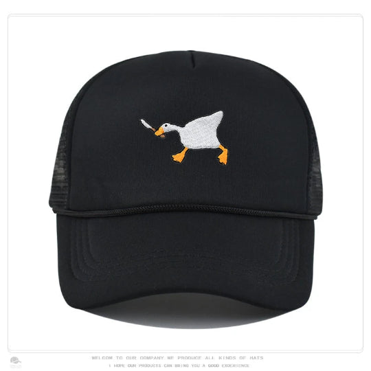 Retro Baseball-Cap mit Enten-Stickerei